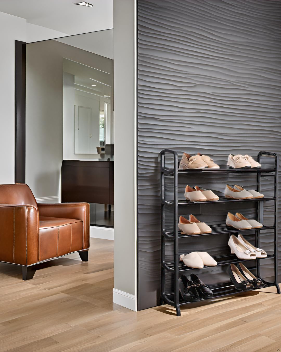 Knight 5 Tier Space Matt Colour Shoe Rack, For Living Room, Hallway and Cloakroom, Stores between 15 to 20 Pairs of Shoes, Sturdy Design, Space Saving (5 Tier)