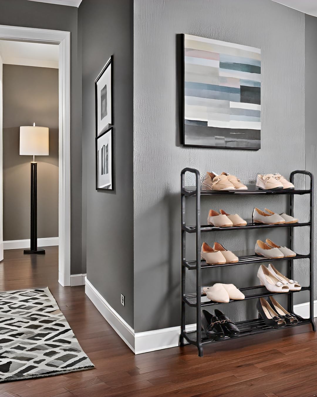 Knight 5 Tier Space Matt Colour Shoe Rack, For Living Room, Hallway and Cloakroom, Stores between 15 to 20 Pairs of Shoes, Sturdy Design, Space Saving (5 Tier)