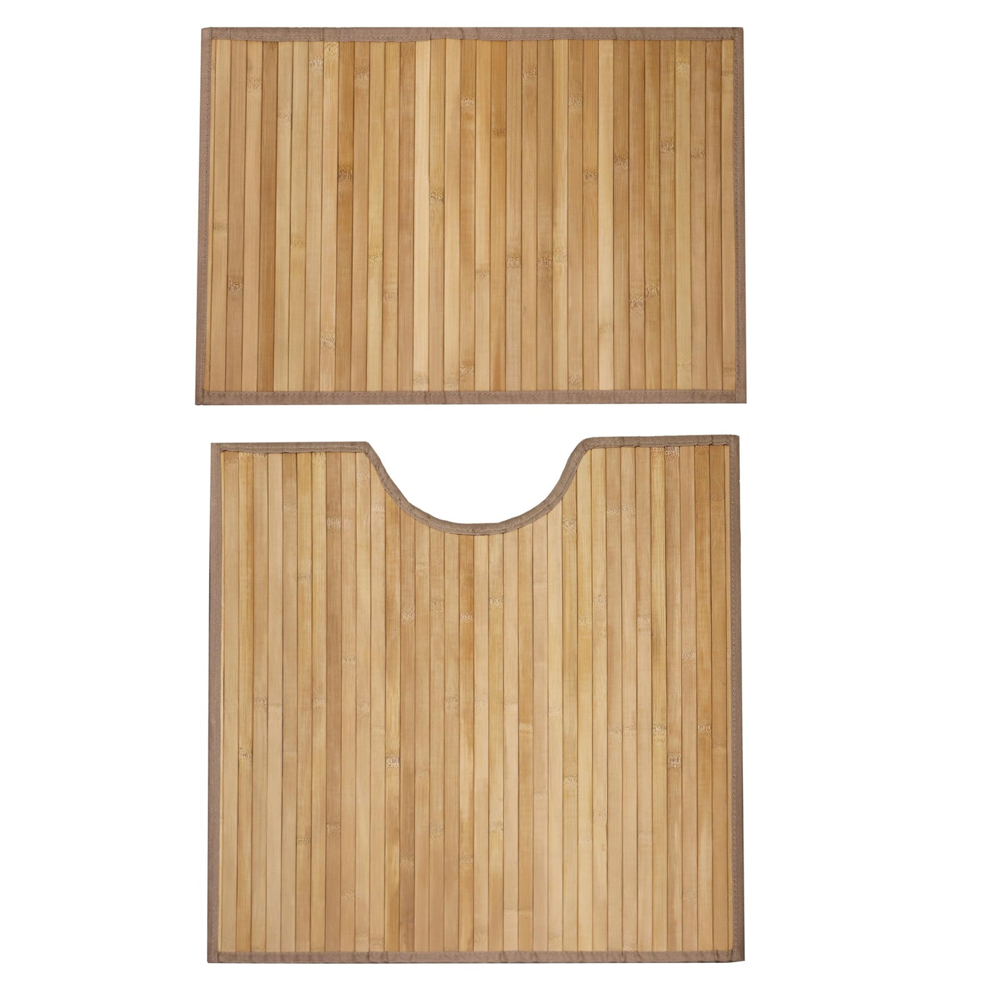 Knight Bamboo Floor Mat, Single and Set of 2 Bamboo Bath Mat, Water-Resistant, Antislip, Natural Eco-friendly Bamboo Mat, for Bathroom, Kitchen
