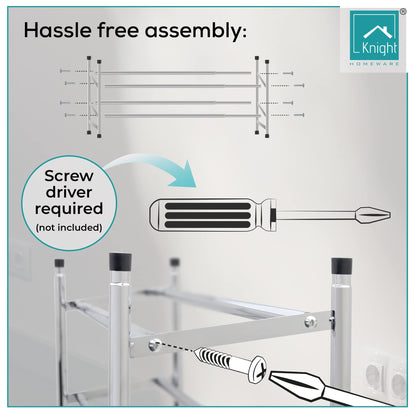 Knight 3 Tier Extendable Shoe Rack | Adjustable Shelving unit Shoe Storage Holds 18 Pairs of Shoes | Stackable Shoe Organiser | Chrome Finish | 112(L) x 23(W) x 52(H) (3 Tier)