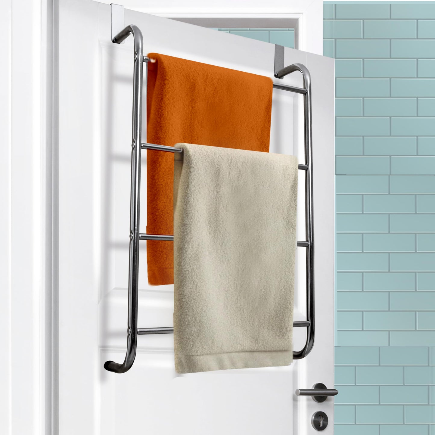 KNIGHT Over Door Towel Rail With Towel Bar Hanging Towel Rack