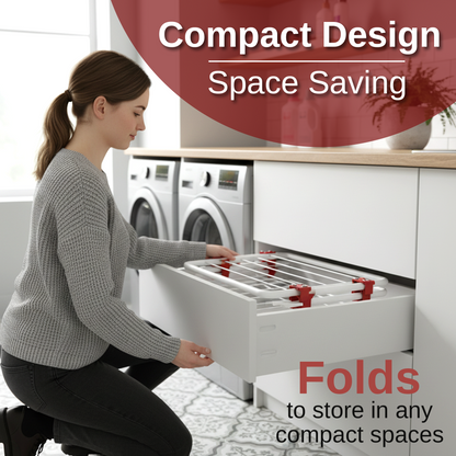 Knight 3-Tier Over The Door Clothes Airer | Foldable Clothes Rail with Corner Spaces for Hangers | Sturdy Hanging Washing Laundry Airer | Indoor Clothes Drying Rack for Small Spaces (White)