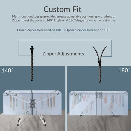 Knight Custom Designed Best Fit Cover for Aero Dry - Series X Heated Airer | Adjustable Zipper | Use of Cover On Heated Airer Helps Fast Drying, Energy Saving and Condensation Control - Grey